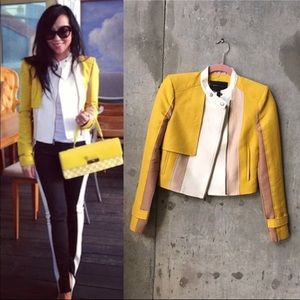 BCBG Dixon color block yellow jacket